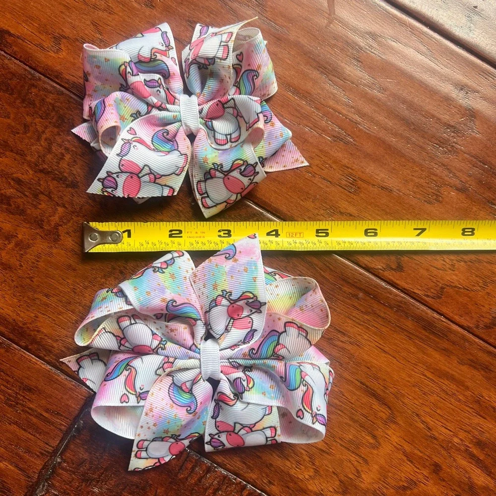 Unicorn HairBow Double Stack 5